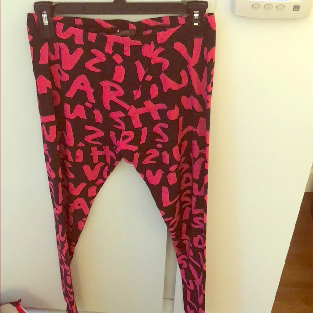 Louis Vuitton Pink Neon Graffiti Leggings